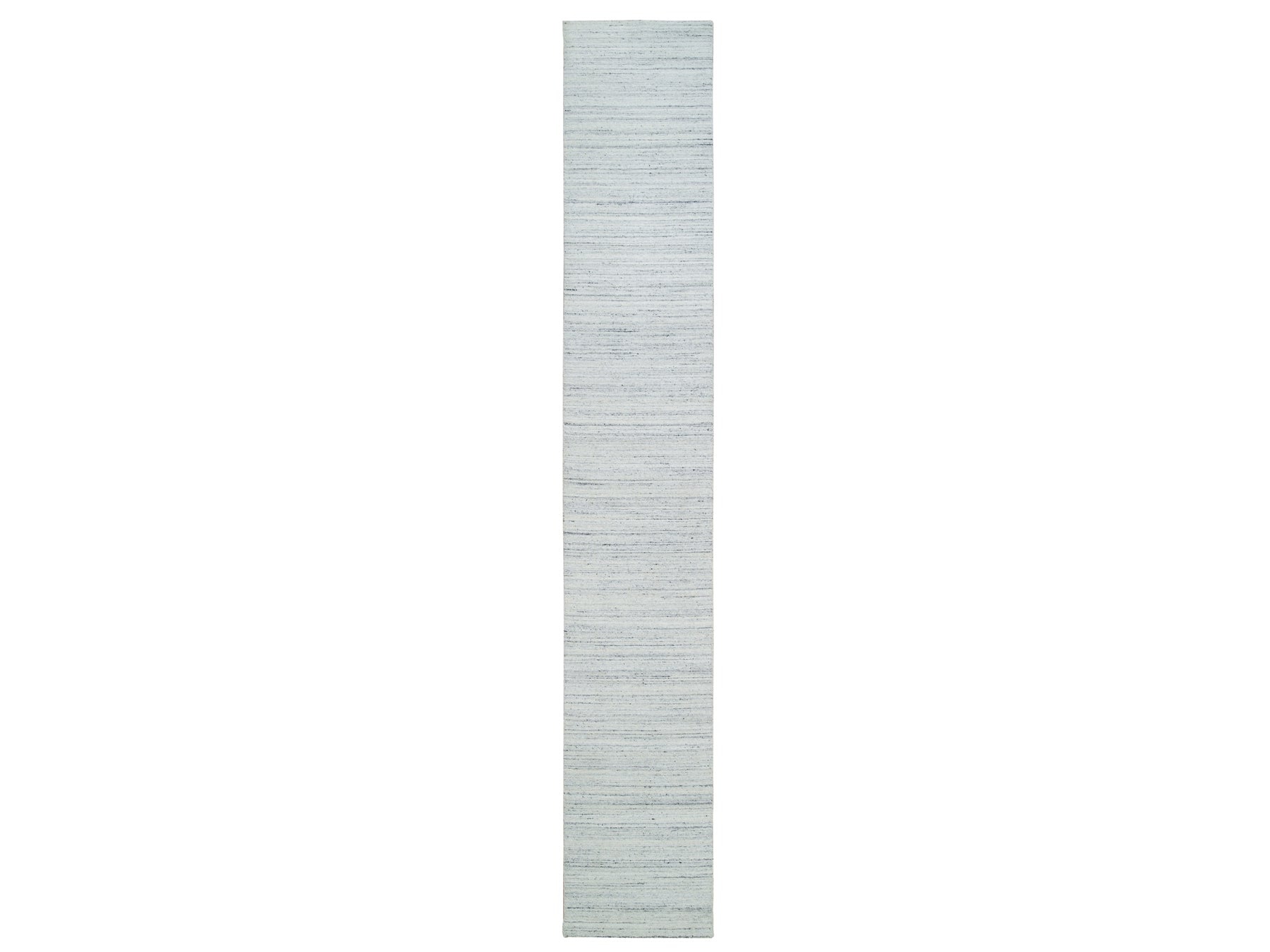 Modern / Contemporary hand-knotted wool runner in Ivory, 2'5" x 15'9" — SKU O065571