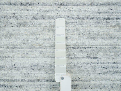 Modern / Contemporary hand-knotted wool runner in Ivory, 2'5" x 15'9" — SKU O065571 (view 4)