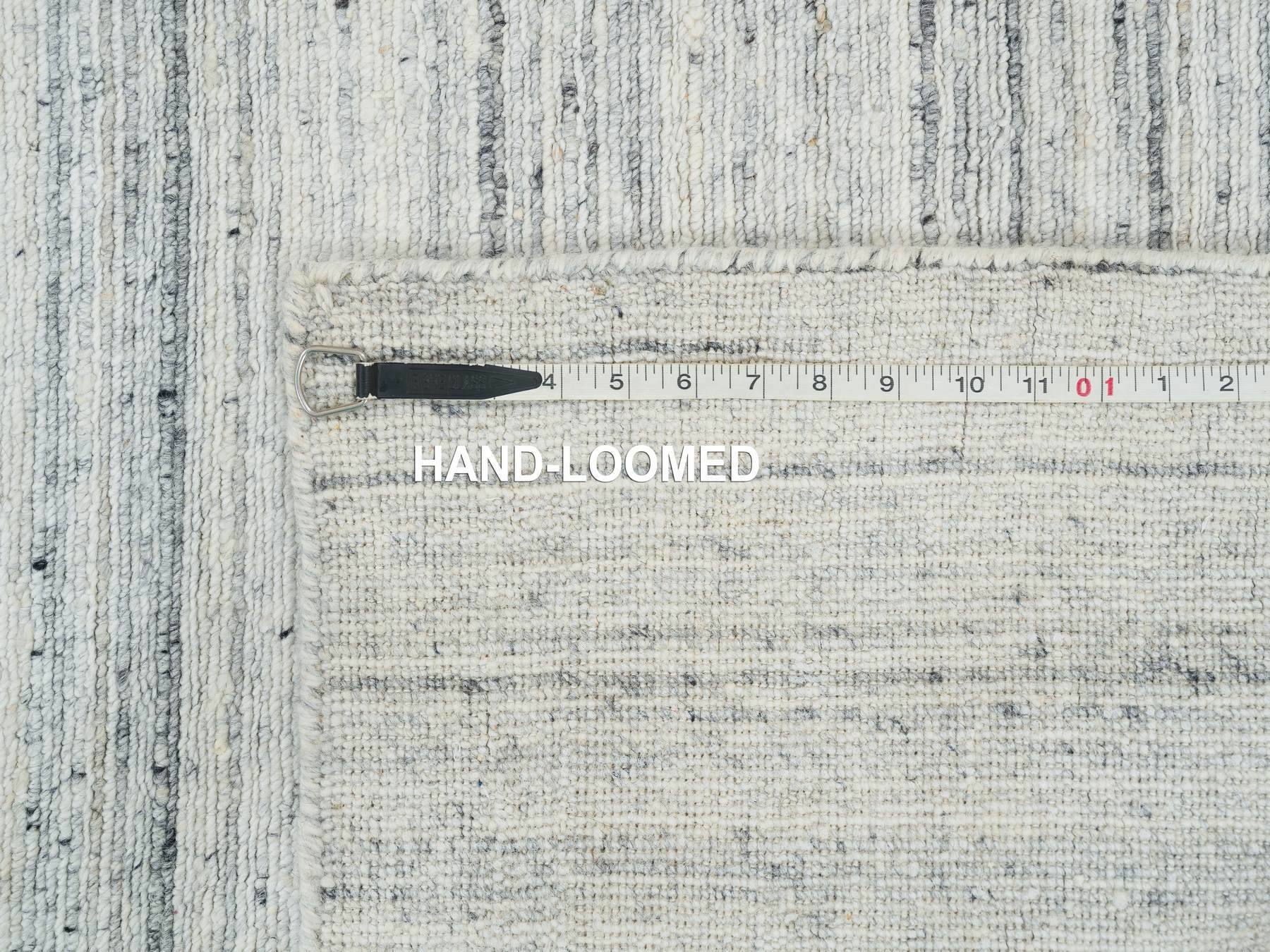 Modern / Contemporary hand-knotted wool runner in Ivory, 2'5" x 15'9" — SKU O065571 (view 8)