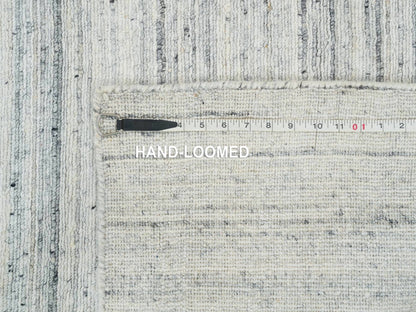 Modern / Contemporary hand-knotted wool runner in Ivory, 2'5" x 15'9" — SKU O065571 (view 8)