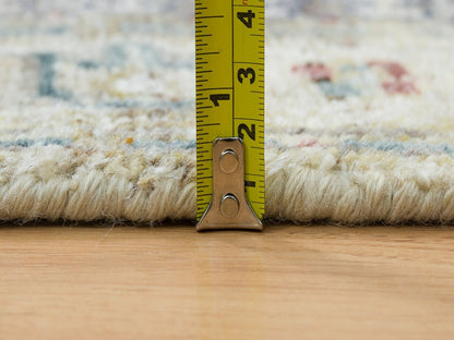 Tribal & Geometric hand-knotted wool runner in Ivory, 2'6" x 9'10" — SKU O065573 (view 7)
