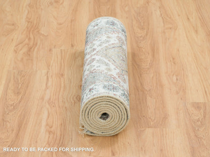 Shiraz Tribal & Geometric hand-knotted wool runner in Ivory, 2'7" x 9'9" — SKU O065574 (view 6)