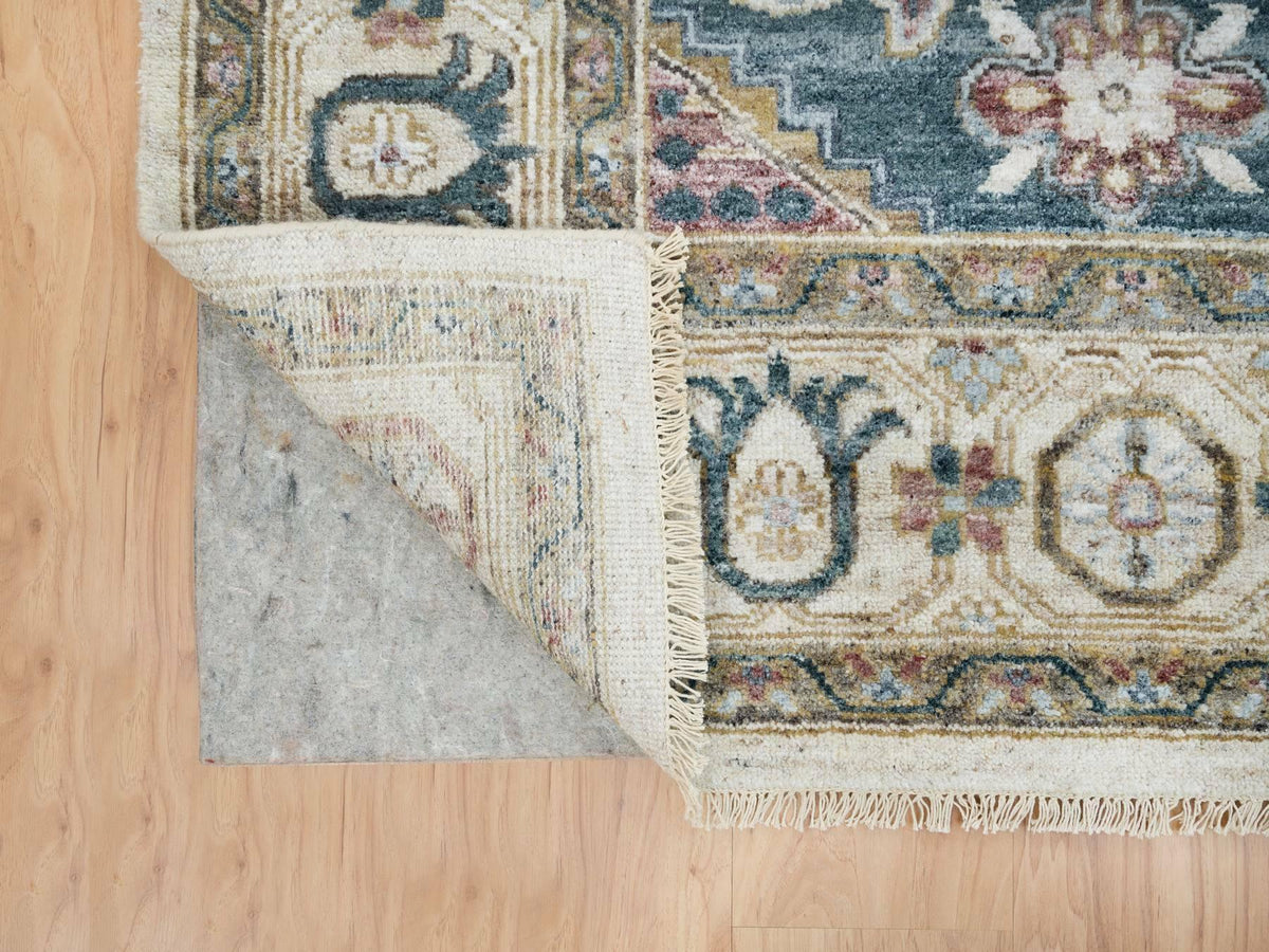 Tribal & Geometric hand-knotted wool rug in Ivory, 7'9" x 10'4" — SKU O065586 (view 4)