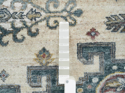 Tribal & Geometric hand-knotted wool rug in Ivory, 7'9" x 10'4" — SKU O065586 (view 7)