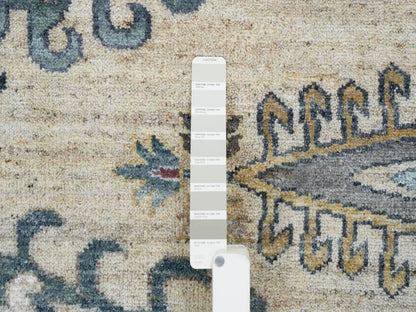 Tribal & Geometric hand-knotted wool rug in Ivory, 10' x 14' — SKU O065595 (view 7)