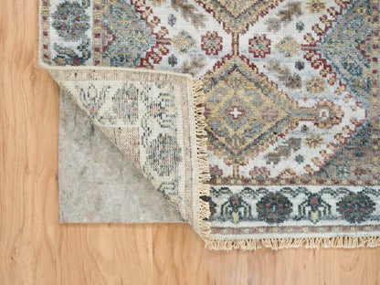 Shiraz Tribal & Geometric hand-knotted wool runner in Ivory, 2'8" x 6' — SKU O065601 (view 3)