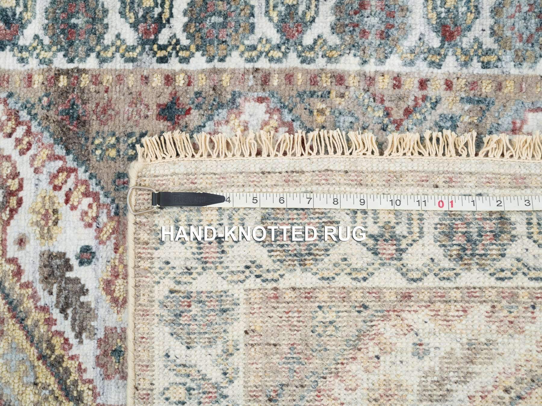 Shiraz Tribal & Geometric hand-knotted wool runner in Ivory, 2'8" x 6' — SKU O065601 (view 8)