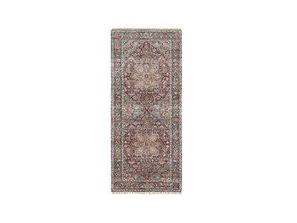 Red 2'7" x 6'0" Tribal Hand knotted Wool Rug - Sku: O065602