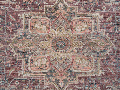 Red 8'0" x 8'0" Tribal Hand knotted Wool Rug - Sku: O065612