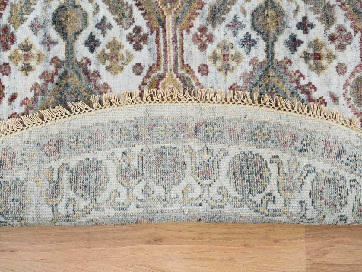 Shiraz Tribal & Geometric hand-knotted wool rug in Ivory, 5'10" x 5'10" — SKU O065615 (view 3)