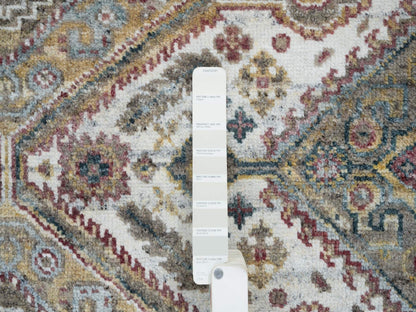 Shiraz Tribal & Geometric hand-knotted wool rug in Ivory, 5'10" x 5'10" — SKU O065615 (view 4)