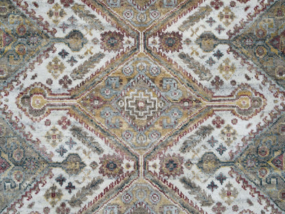 Shiraz Tribal & Geometric hand-knotted wool rug in Ivory, 5'10" x 5'10" — SKU O065615 (view 5)