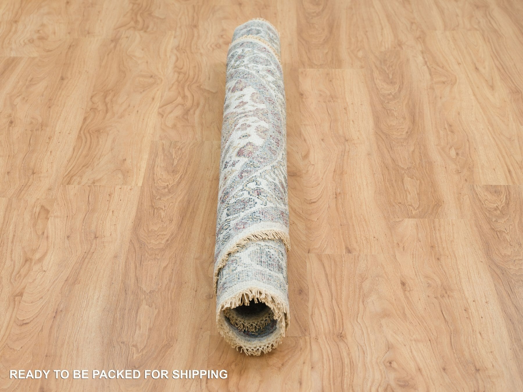 Shiraz Tribal & Geometric hand-knotted wool rug in Ivory, 5'10" x 5'10" — SKU O065615 (view 6)