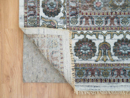 Shiraz Tribal & Geometric hand-knotted wool rug in Ivory, 9'10" x 10' — SKU O065618 (view 4)