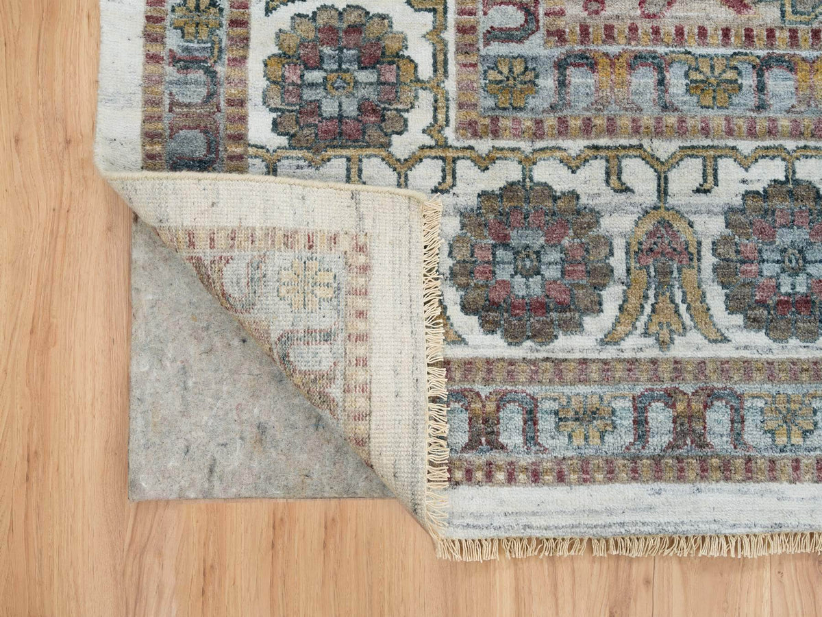 Shiraz Tribal & Geometric hand-knotted wool rug in Ivory, 12' x 17'10" — SKU O065621 (view 4)
