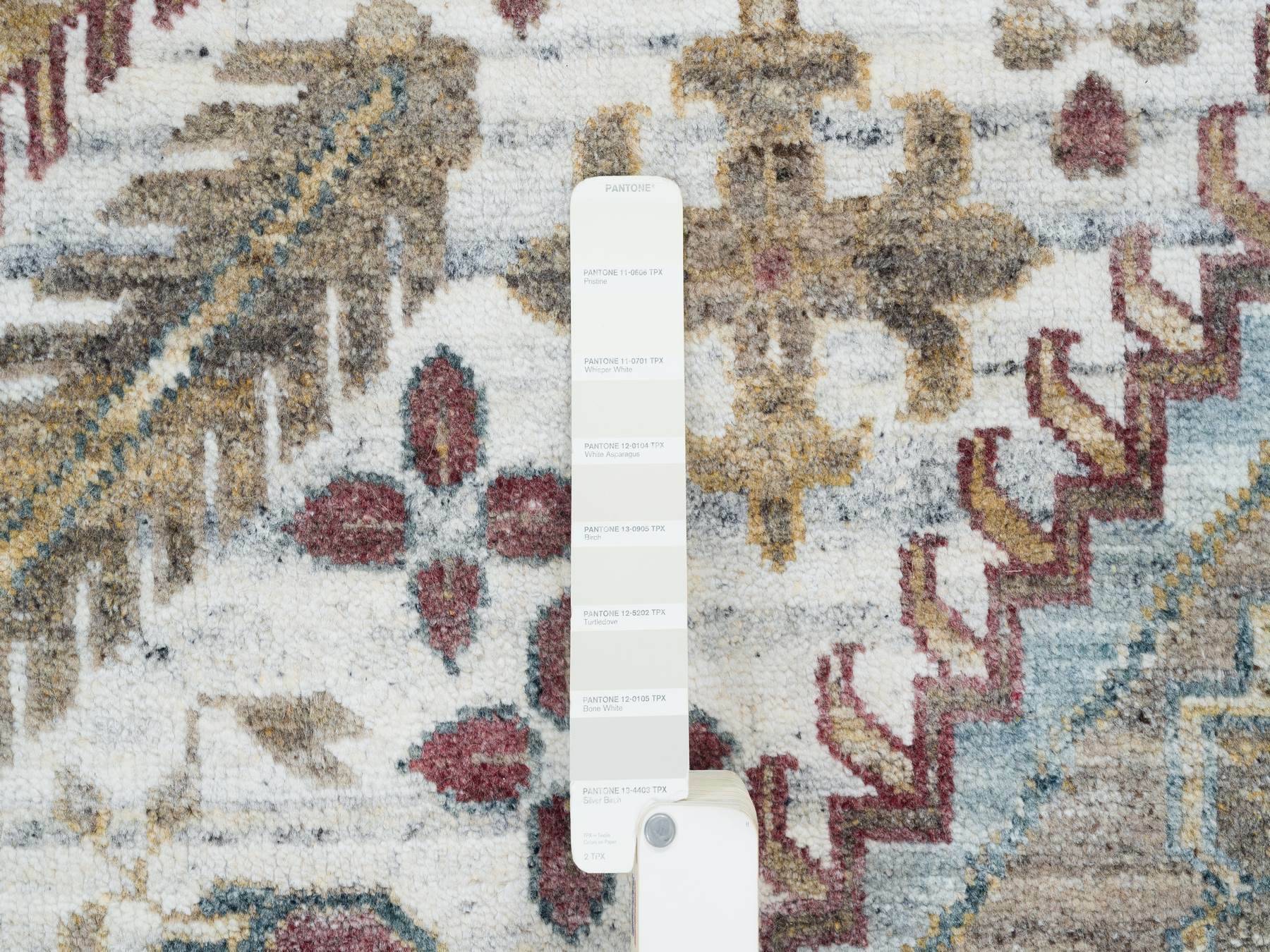 Shiraz Tribal & Geometric hand-knotted wool rug in Ivory, 12' x 17'10" — SKU O065621 (view 7)