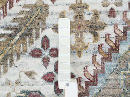 Shiraz Tribal & Geometric hand-knotted wool rug in Ivory, 12' x 17'10" — SKU O065621 (view 7)