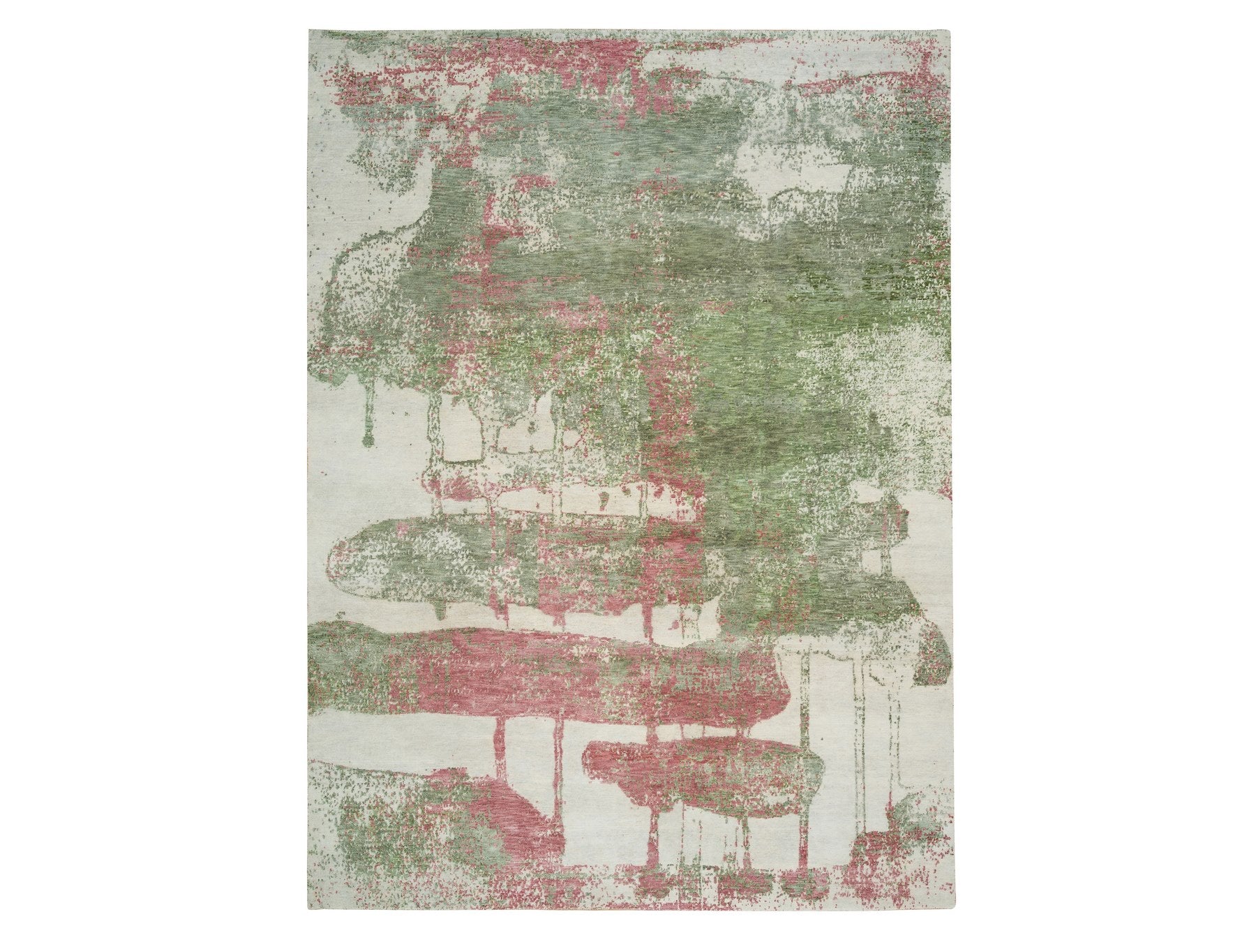 Green 9'0" x 11'10" Modern and Contemporary Hand knotted Wool Rug - Sku: O065623