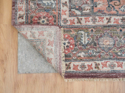 Heriz Tribal & Geometric hand-knotted wool rug in Red & Gray, 9'10" x 10' — SKU O065629 (view 4)