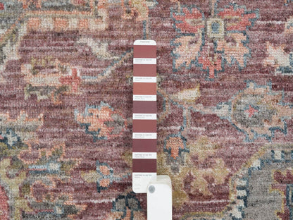 Heriz Tribal & Geometric hand-knotted wool rug in Red & Gray, 9'10" x 10' — SKU O065629 (view 7)