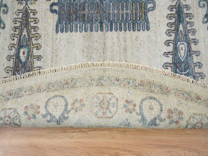 Tribal & Geometric hand-knotted wool rug in Ivory, 9'9" x 9'9" — SKU O065636 (view 4)