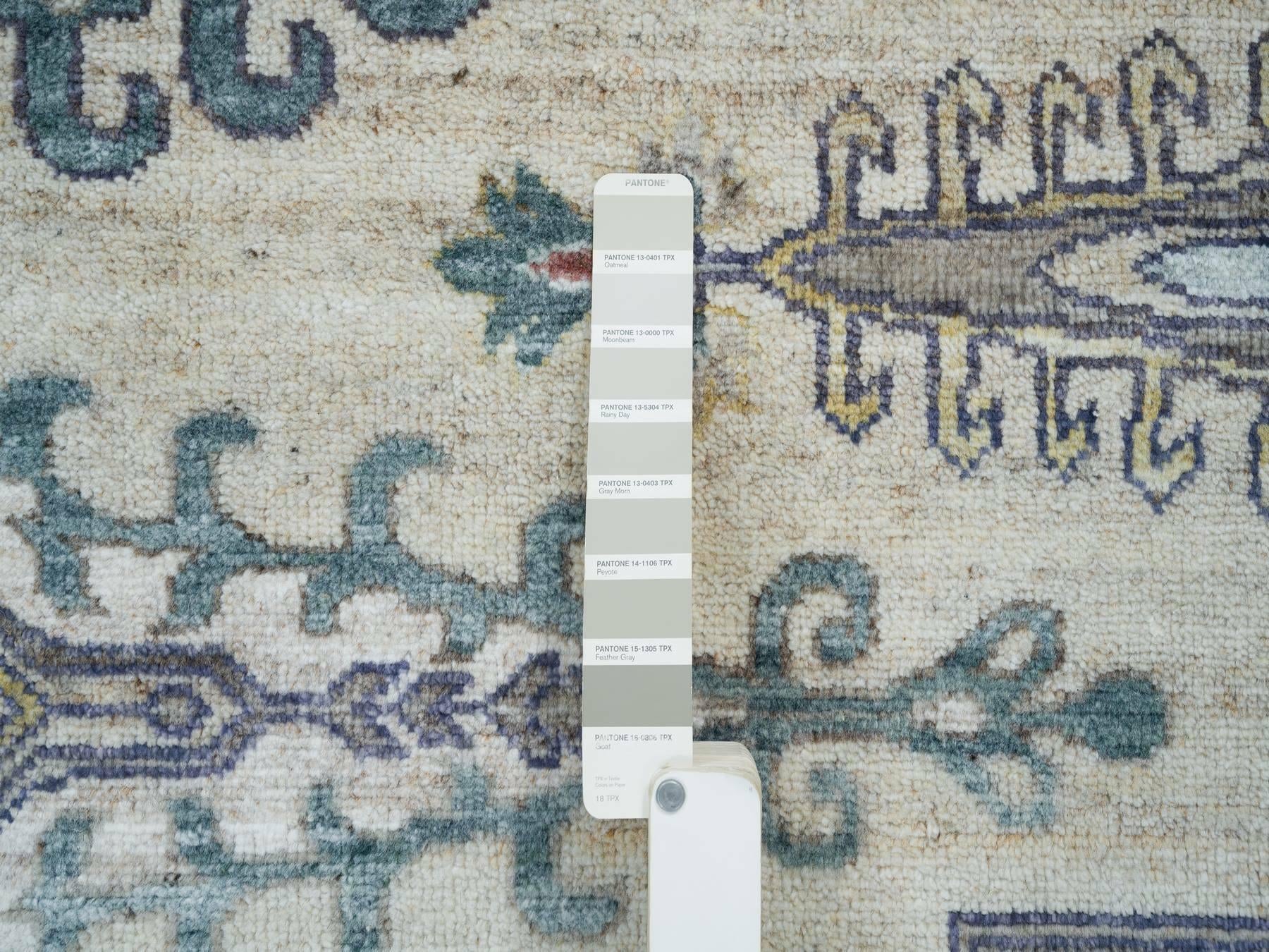 Tribal & Geometric hand-knotted wool rug in Ivory, 9'9" x 9'9" — SKU O065636 (view 7)