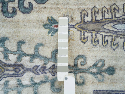 Tribal & Geometric hand-knotted wool rug in Ivory, 9'9" x 9'9" — SKU O065636 (view 7)