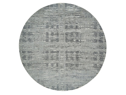 Modern / Contemporary hand-knotted wool rug in Gray, 10'1" x 10'1" — SKU O065640
