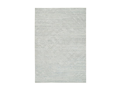Modern / Contemporary hand-knotted wool rug in Gray, 6' x 9'3" — SKU O065642