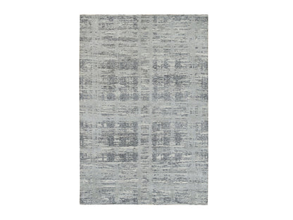 Modern / Contemporary hand-knotted wool rug in Gray, 6'1" x 9'2" — SKU O065643