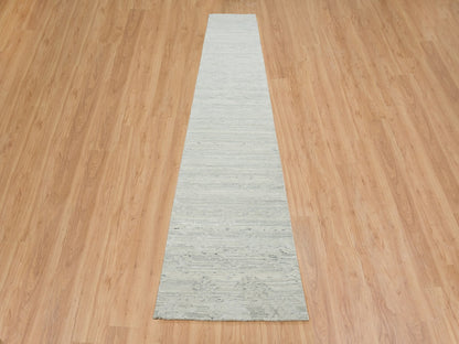Modern / Contemporary hand-knotted wool runner in Gray, 2'6" x 16' — SKU O065644 (view 2)