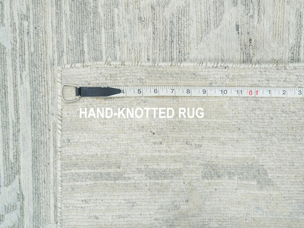 Modern / Contemporary hand-knotted wool runner in Gray, 2'6" x 16' — SKU O065644 (view 8)