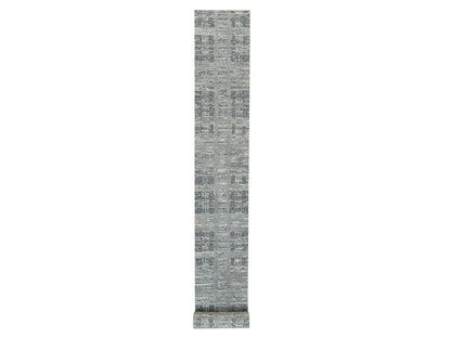 Modern / Contemporary hand-knotted wool runner in Gray, 2'7" x 27'10" — SKU O065648