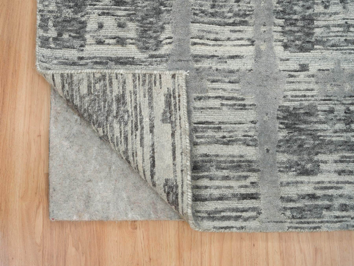 Modern / Contemporary hand-knotted wool runner in Gray, 2'7" x 27'10" — SKU O065648 (view 3)
