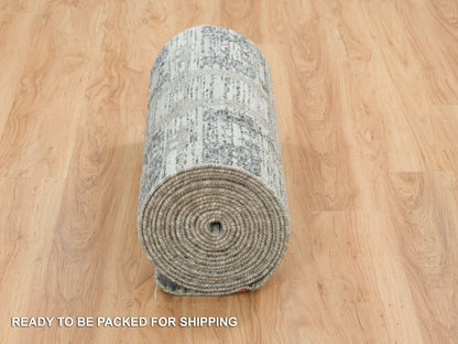 Modern / Contemporary hand-knotted wool runner in Gray, 2'7" x 27'10" — SKU O065648 (view 6)