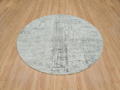Modern / Contemporary hand-knotted wool rug in Gray, 6'1" x 6'1" — SKU O065653 (view 2)