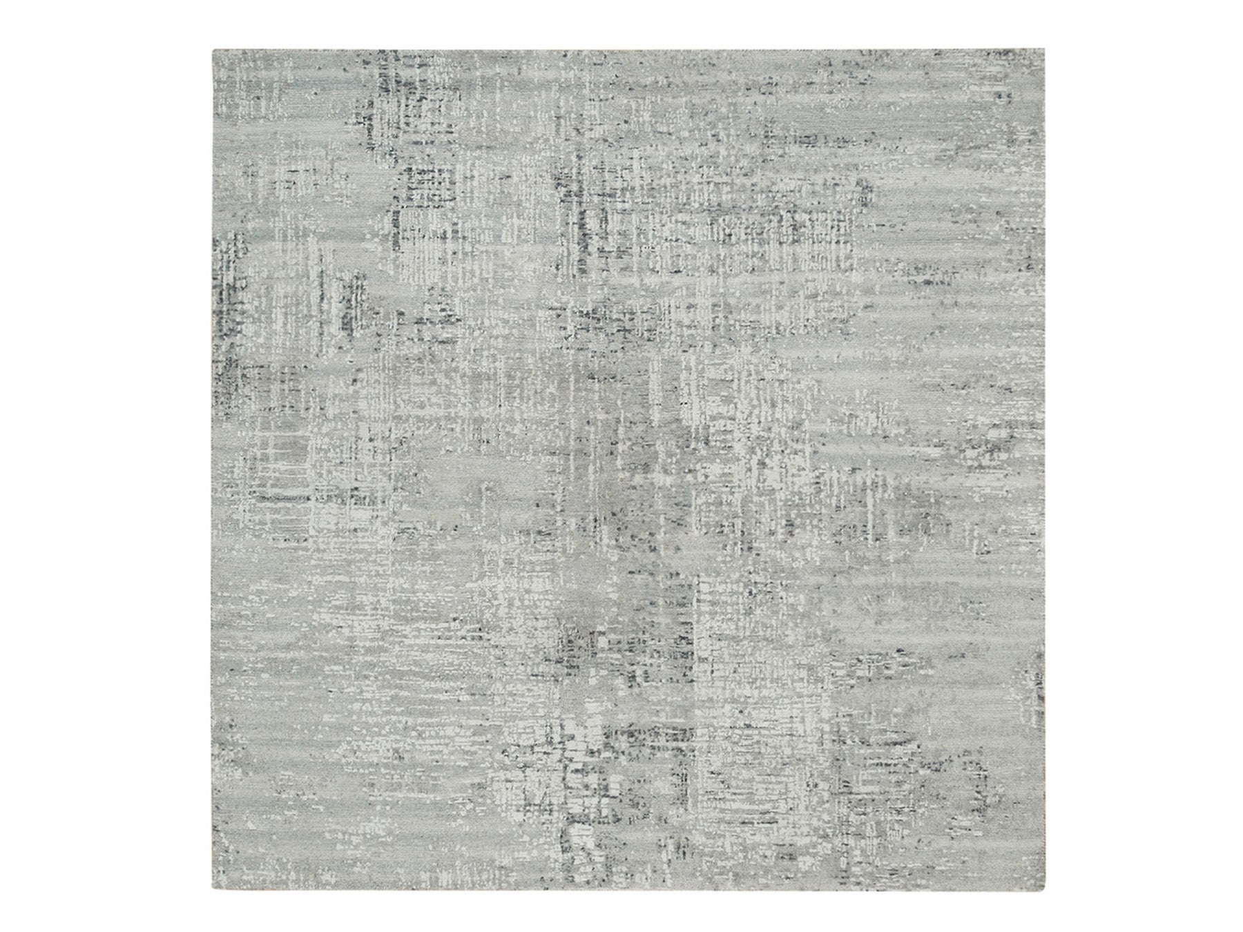Modern / Contemporary hand-knotted wool rug in Gray, 6'2" x 6'2" — SKU O065657