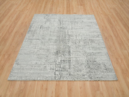 Modern / Contemporary hand-knotted wool rug in Gray, 6'2" x 6'2" — SKU O065657 (view 2)