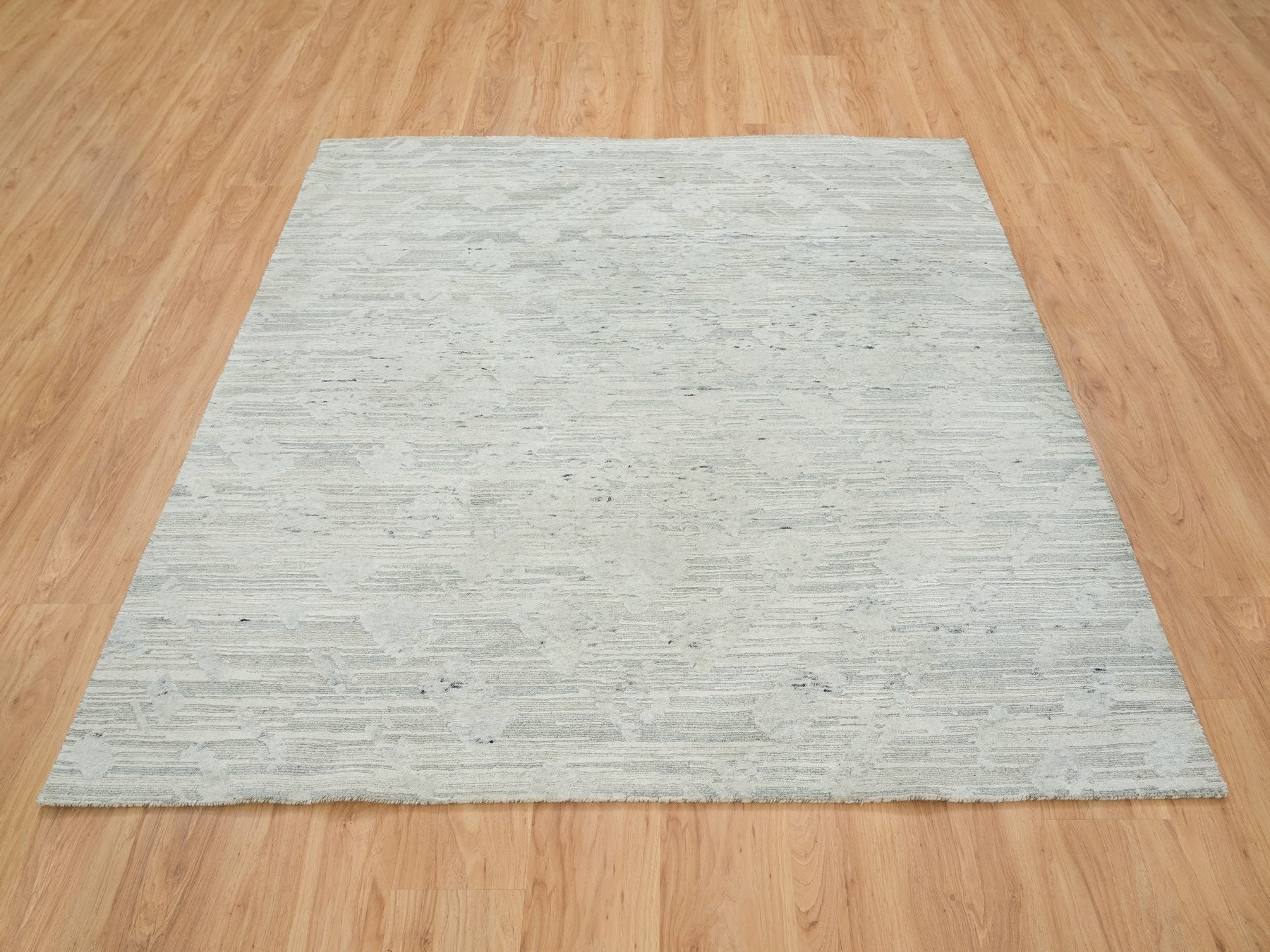 Modern / Contemporary hand-knotted wool rug in Gray, 6'1" x 6'1" — SKU O065658 (view 2)