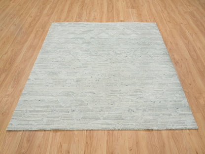 Modern / Contemporary hand-knotted wool rug in Gray, 6'1" x 6'1" — SKU O065658 (view 2)