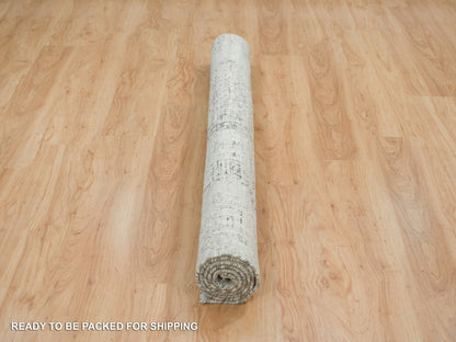 Grey 6'1" x 6'2" Modern / Contemporary Hand knotted Wool Rug - Sku: O065659