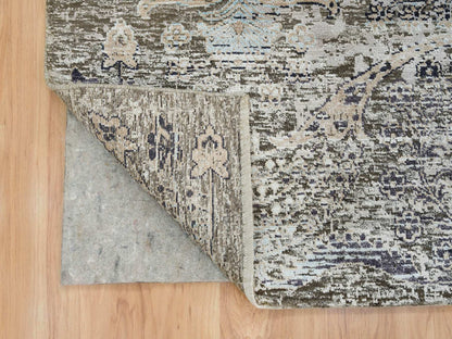 Brown 8'3" x 10'0" Transitional Hand knotted Wool/Silk Rug - Sku: O065663