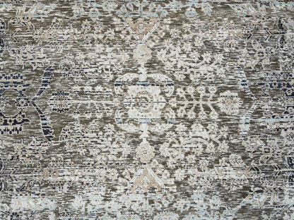 Brown 8'3" x 10'0" Transitional Hand knotted Wool/Silk Rug - Sku: O065663