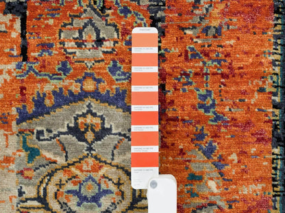 Orange 2'2" x 3'2" Transitional Hand knotted Wool Rug - Sku: O065698