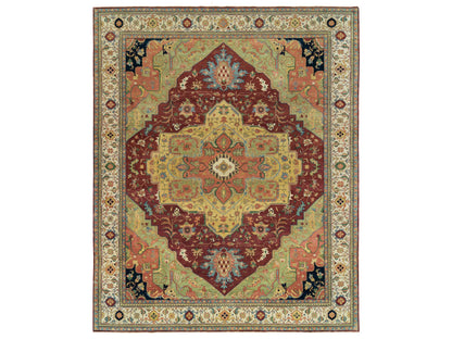 Heriz Heriz hand-knotted wool rug in Red & Ivory, 12' x 15'2" — SKU O065707