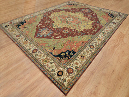Heriz Heriz hand-knotted wool rug in Red & Ivory, 12' x 15'2" — SKU O065707 (view 3)