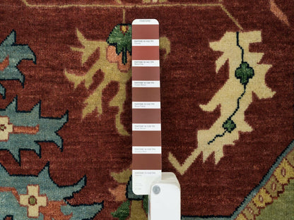 Red 12'0" x 15'2" Traditional Hand knotted Wool Rug - Sku: O065707