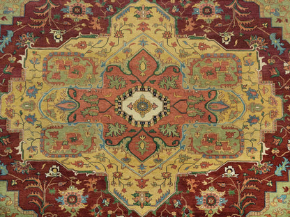 Heriz Heriz hand-knotted wool rug in Red & Ivory, 12' x 15'2" — SKU O065707 (view 8)