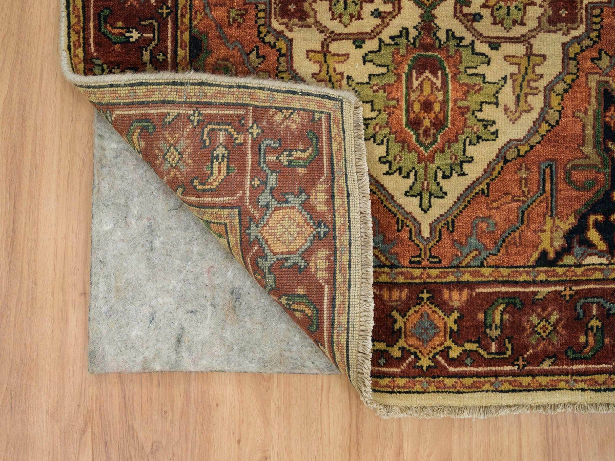 Heriz Heriz hand-knotted wool runner in Ivory & Red, 2'7" x 20' — SKU O065709 (view 3)