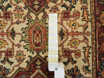 Heriz Heriz hand-knotted wool runner in Ivory & Red, 2'7" x 20' — SKU O065709 (view 4)